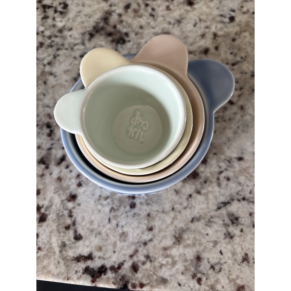 Mary & Martha Who He Is Measuring Cups Set 30520 Pastel Ceramic Faith 2016